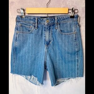 Hollister - Striped, High-Rise, Jean Shorts